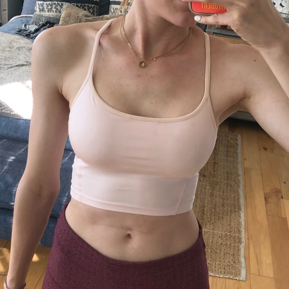 Athleta pale pink cropped workout top Size XXS